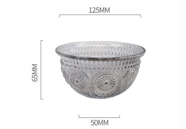 Großhandel B2B Servier Glas Schüssel Schale schönes Muster 6pcs
